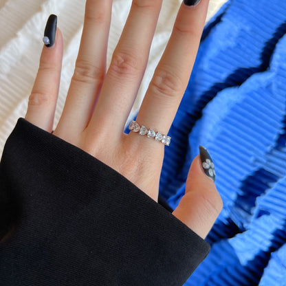 [Okajuri Jewelry]0.25 Carat Radiant Romance Heart Cut Lover Ring