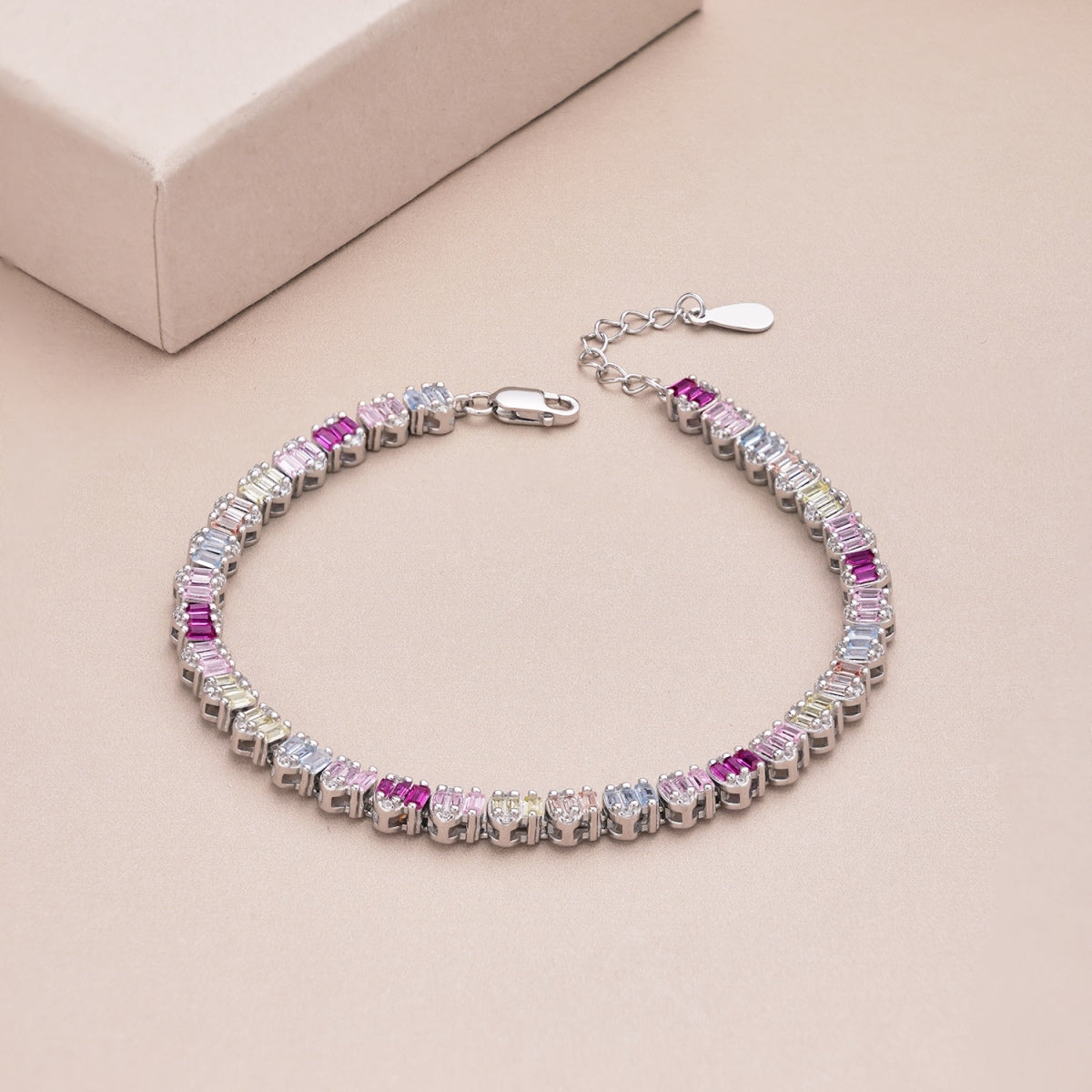 [Okajuri Jewelry]Delicate Colorful Emerald Cut Party Bracelet