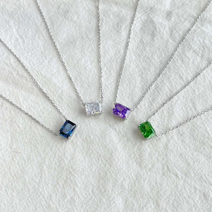 [Okajuri Jewelry]Luxurious Square Shape Colorful Necalack