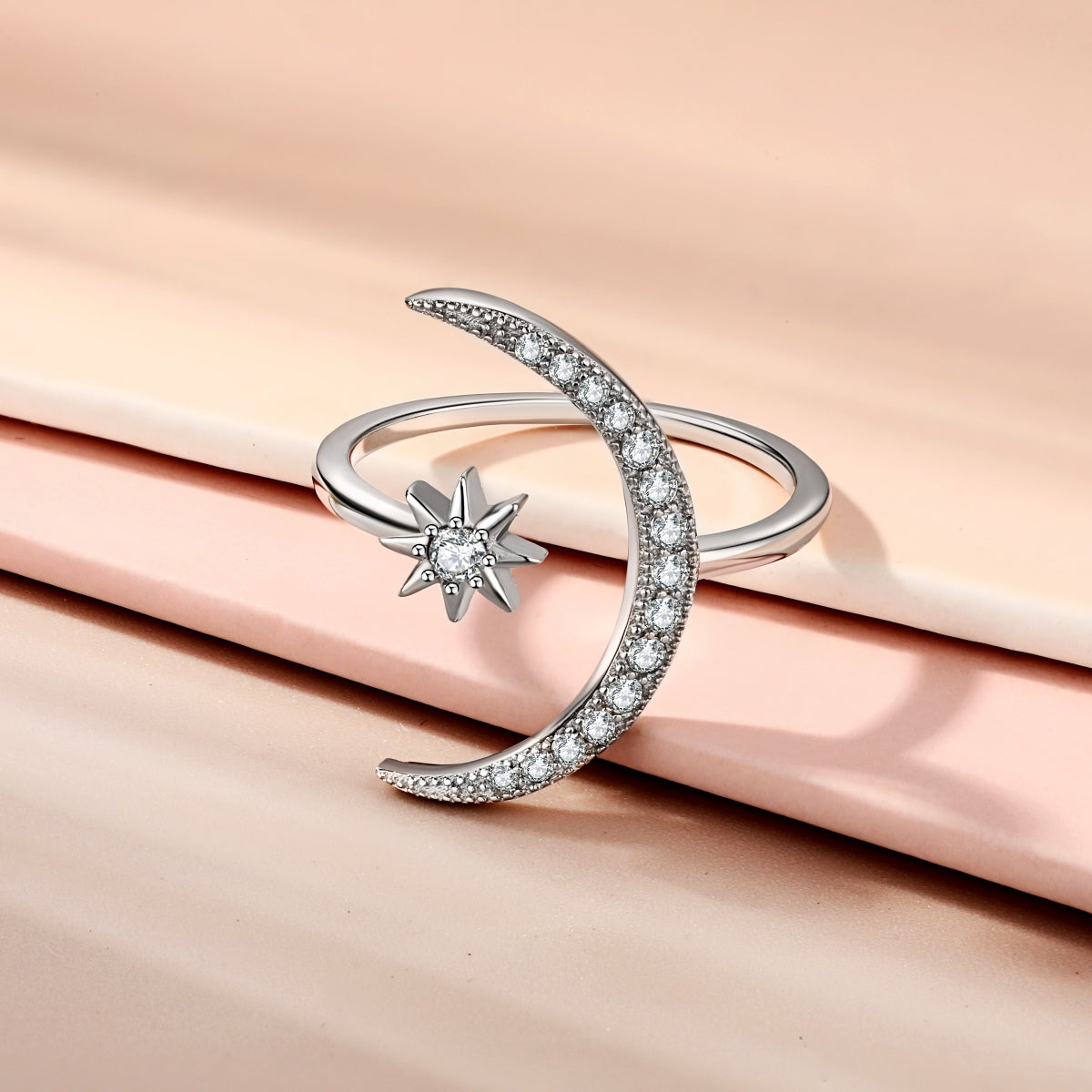 [Okajuri Jewelry]Eternity Moon & Star Ring