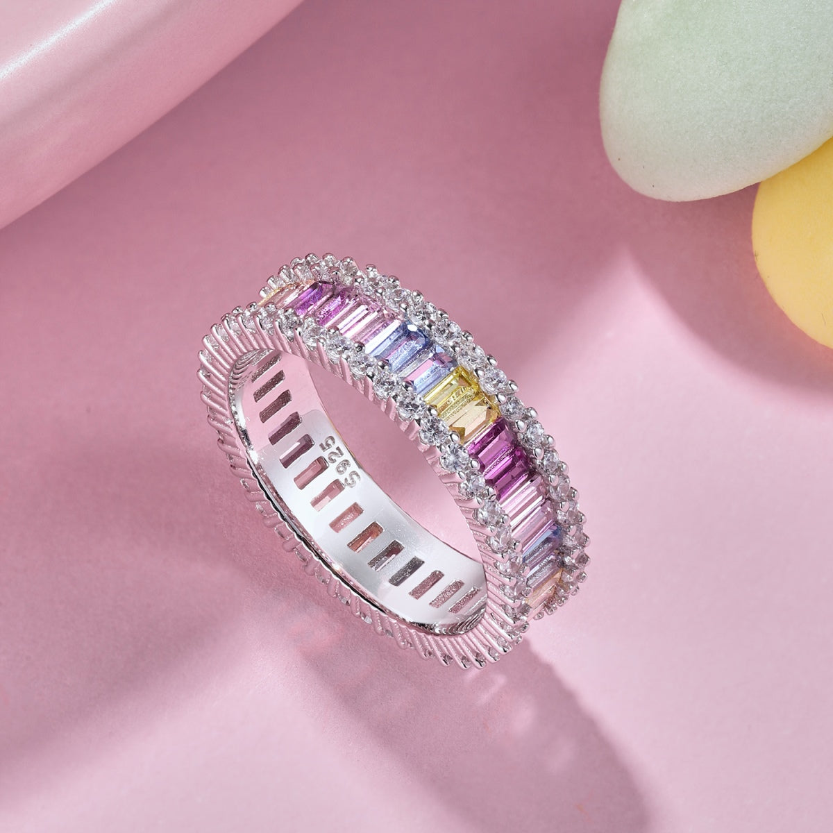 [Okajuri Jewelry]Dainty Kaleidoscopic Emerald Cut Daily Ring