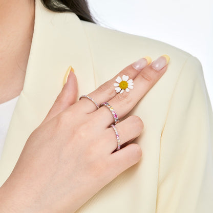 [Okajuri Jewelry]Dazzling Lustrous Round Cut Tennis Ring