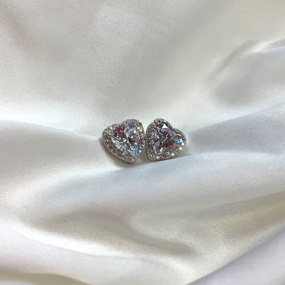 [Okajuri Jewelry]Sparkling Heart Shape Lover Earrings