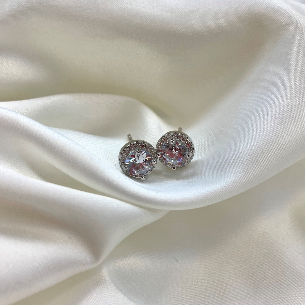 [Okajuri Jewelry]Classic Princess Round Shape Earrings