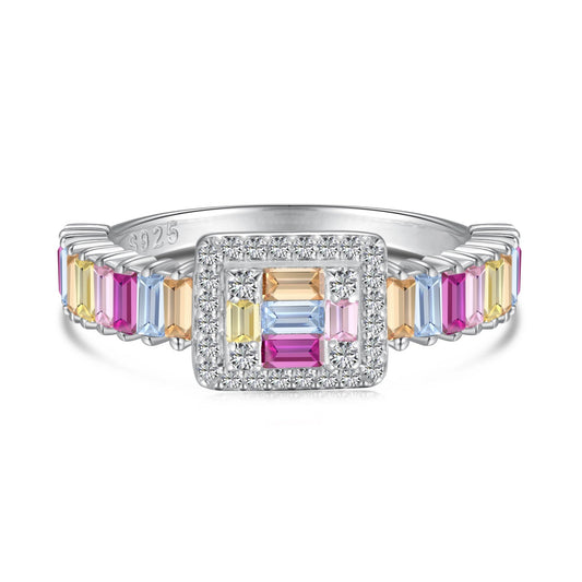 [Okajuri Jewelry]Exquisite Colorful Radiant Cut Party Ring