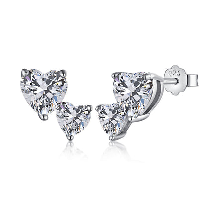 [Okajuri Jewelry]Double Heart-Shape Classic Princess Style Earrings