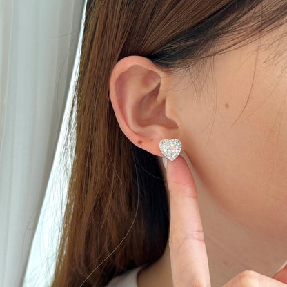 [Okajuri Jewelry]Sparkling Heart Shape Lover Earrings