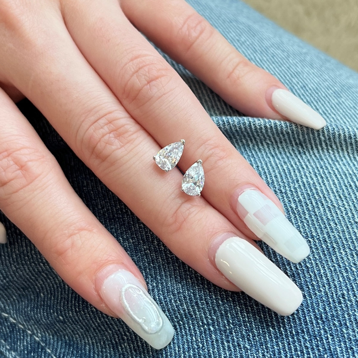 [Okajuri Jewelry]Ornate Water Drop Shape Earrings