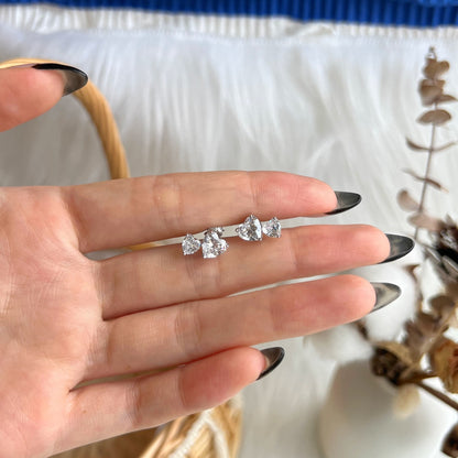 [Okajuri Jewelry]Double Heart-Shape Classic Princess Style Earrings