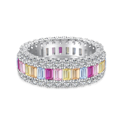[Okajuri Jewelry]Dainty Colorful Radiant Cut Daily Ring