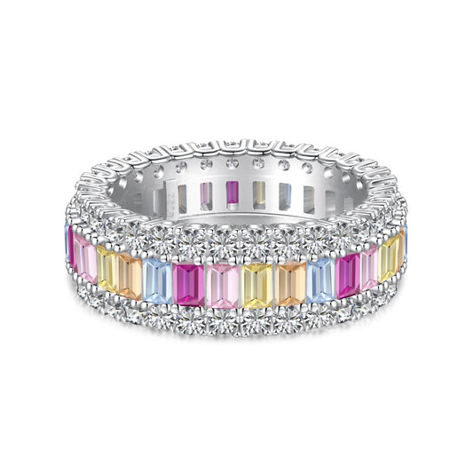 [Okajuri Jewelry]Dainty Colorful Radiant Cut Daily Ring