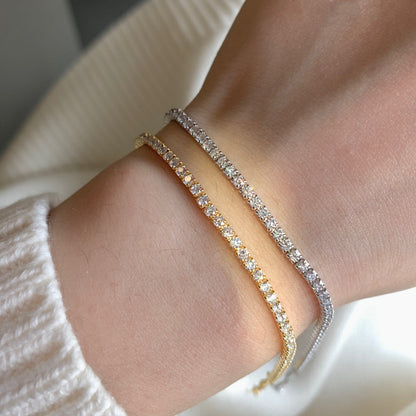 [Okajuri Jewelry]Radiant Shinning Princess Cut Tennis Bracelet