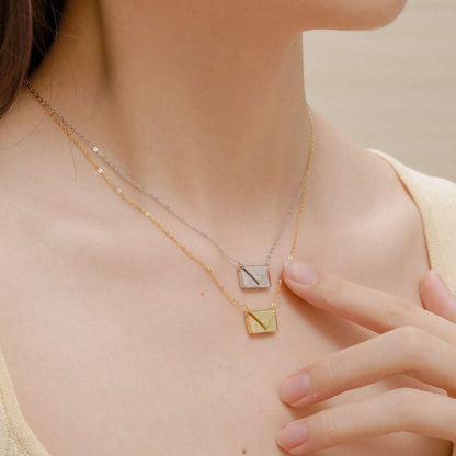 [Okajuri Jewelry]Envelope Heart Shape Mother's Day Necklace