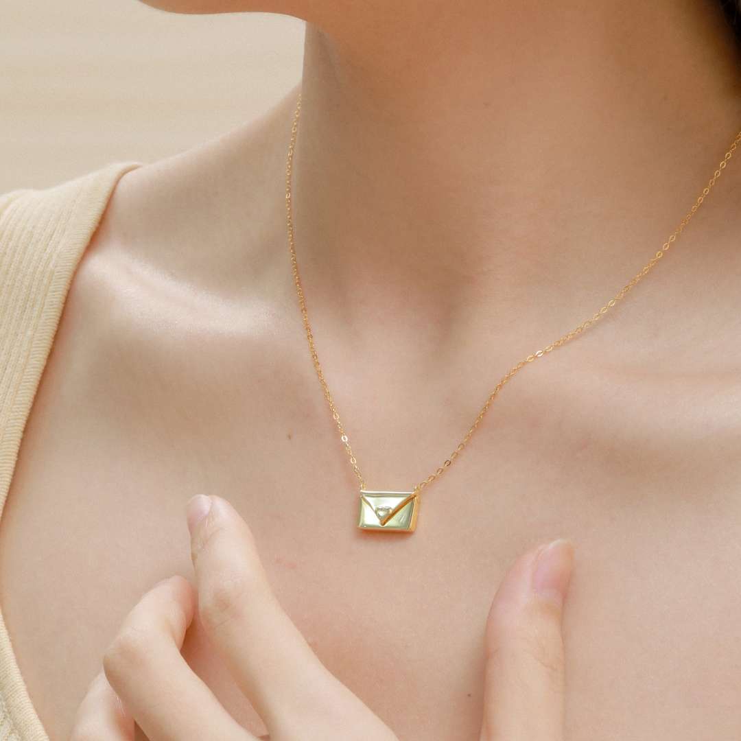 [Okajuri Jewelry]Envelope Heart Shape Mother's Day Necklace