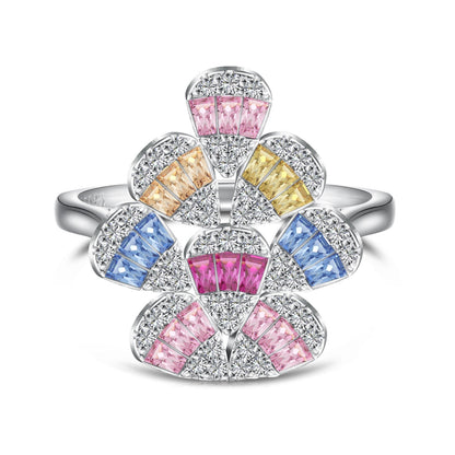[Okajuri Jewelry]Sparkling Colorful Water Drop Shape Daily Ring