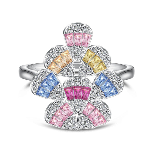 [Okajuri Jewelry]Sparkling Colorful Water Drop Shape Daily Ring