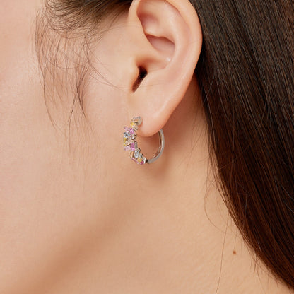 [Okajuri Jewelry]Dazzling Colorful Emerald Cut Daily Earrings