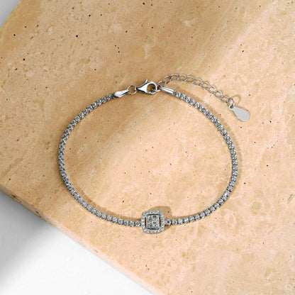 [Okajuri Jewelry]Luxurious Dazzling Square Shape Banquet Bracelet