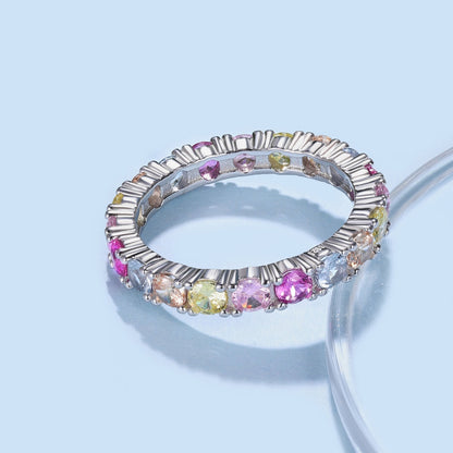 [Okajuri Jewelry]Dazzling Lustrous Round Cut Tennis Ring