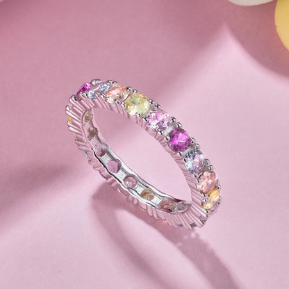 [Okajuri Jewelry]Dazzling Lustrous Round Cut Tennis Ring