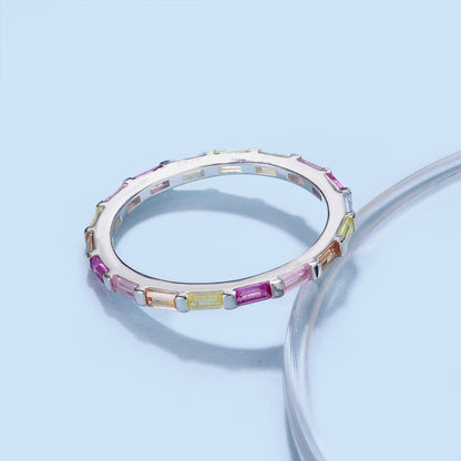 [Okajuri Jewelry]Exquisite Multicolored Emerald Cut Daily Ring