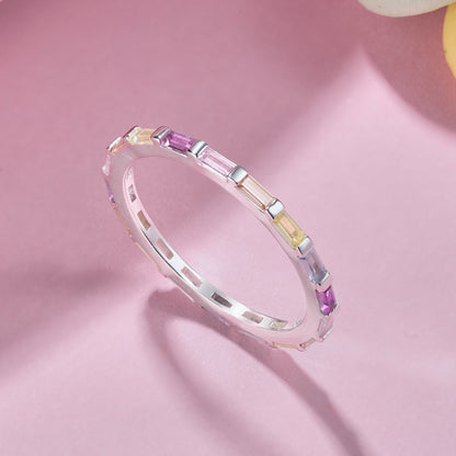 [Okajuri Jewelry]Exquisite Multicolored Emerald Cut Daily Ring