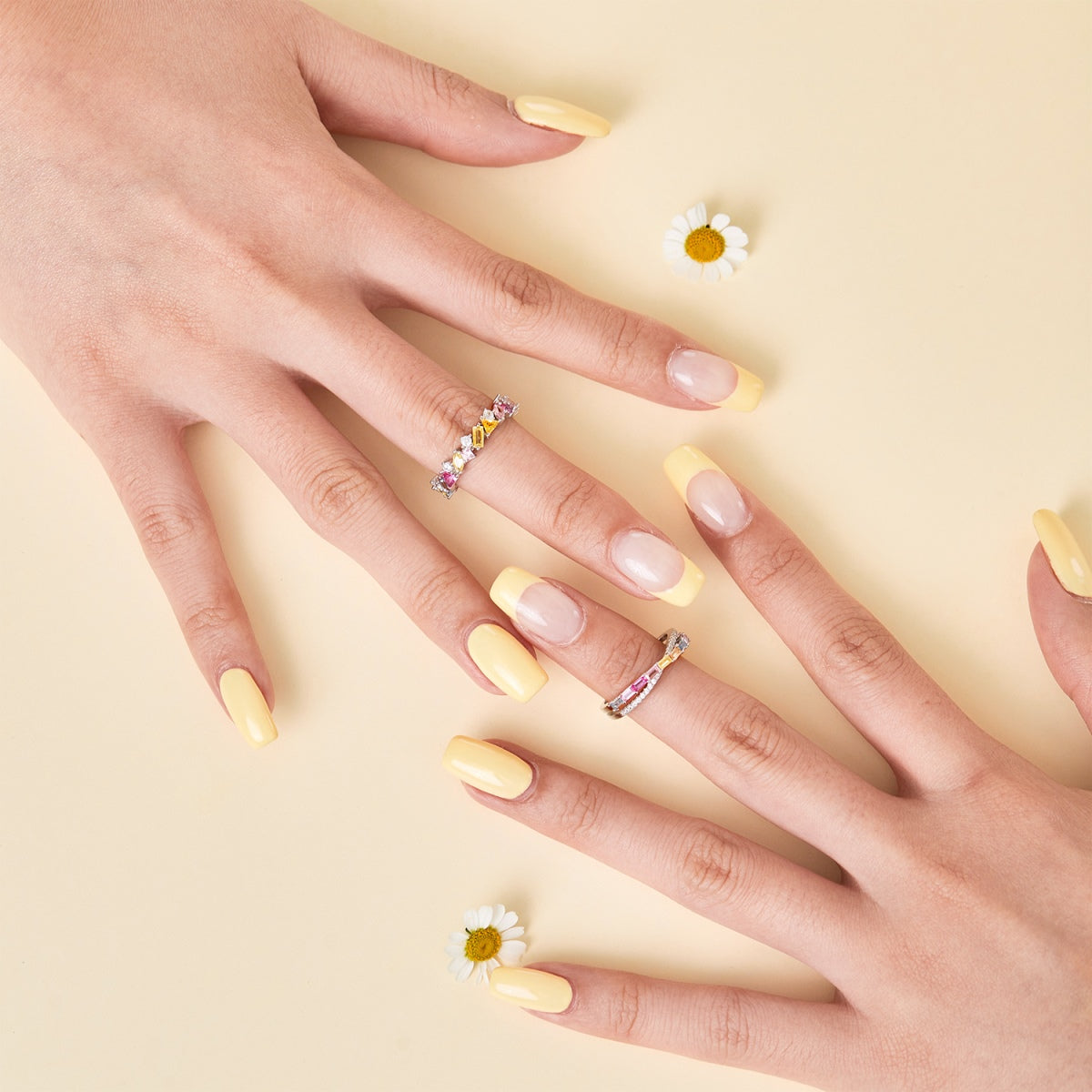 [Okajuri Jewelry]Dazzling Polychromatic Multi cut Daily Ring