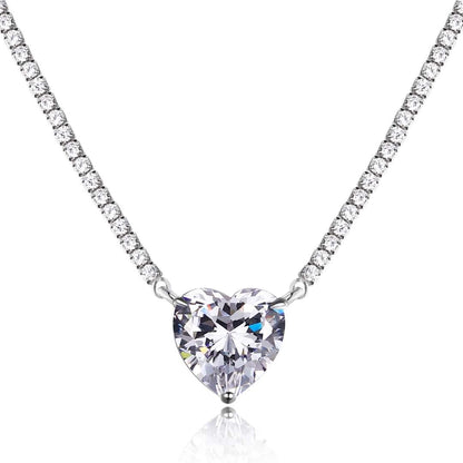 [Okajuri Jewelry]8.0 Carat Versatile Colorful Sweet Heart-Shaped Tennis Necklace