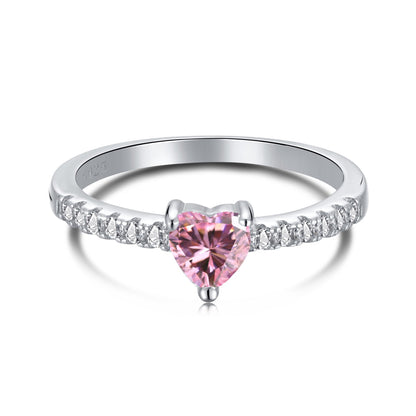 [Okajuri Jewelry]0.5 Carat CaratEternity Charming Heart Shape Lover Ring