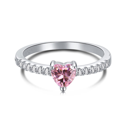 [Okajuri Jewelry]0.5 Carat CaratEternity Charming Heart Shape Lover Ring