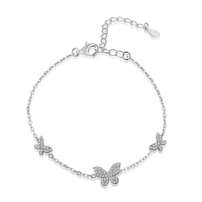[Okajuri Jewelry]Delicate Butterfly Pendant Bracelet