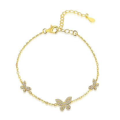 [Okajuri Jewelry]Delicate Butterfly Pendant Bracelet