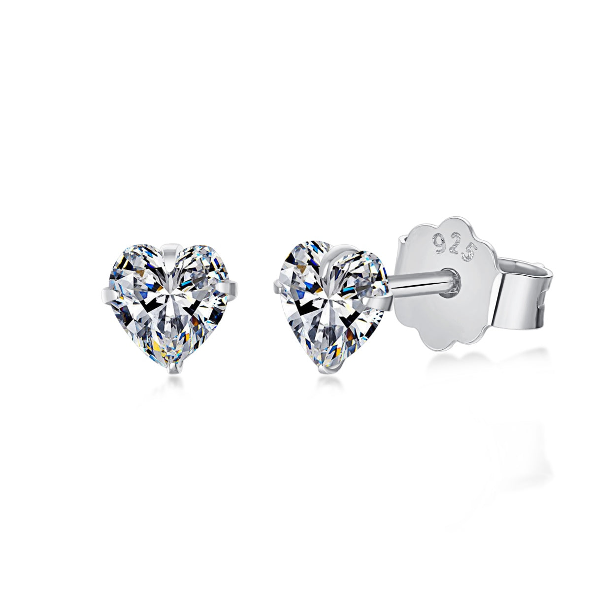 [Okajuri Jewelry]Sparkling Heart Shaped Simple Earrings