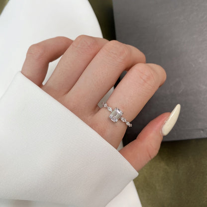 [Okajuri Jewelry]1.0 Carat Dainty Resplendent Radiant Cut Daily Ring