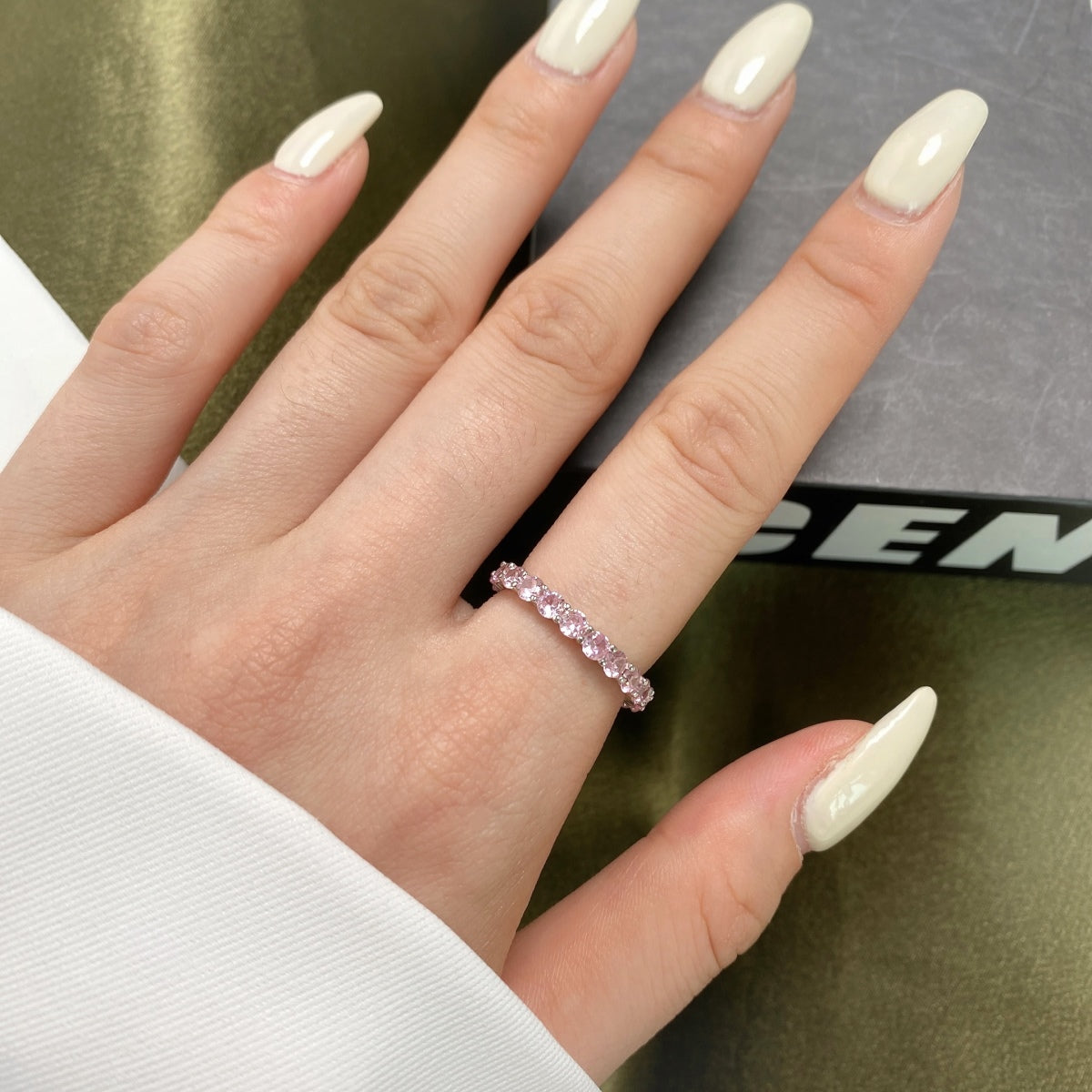 [Okajuri Jewelry]Sparkling Round Cut Tennis Ring