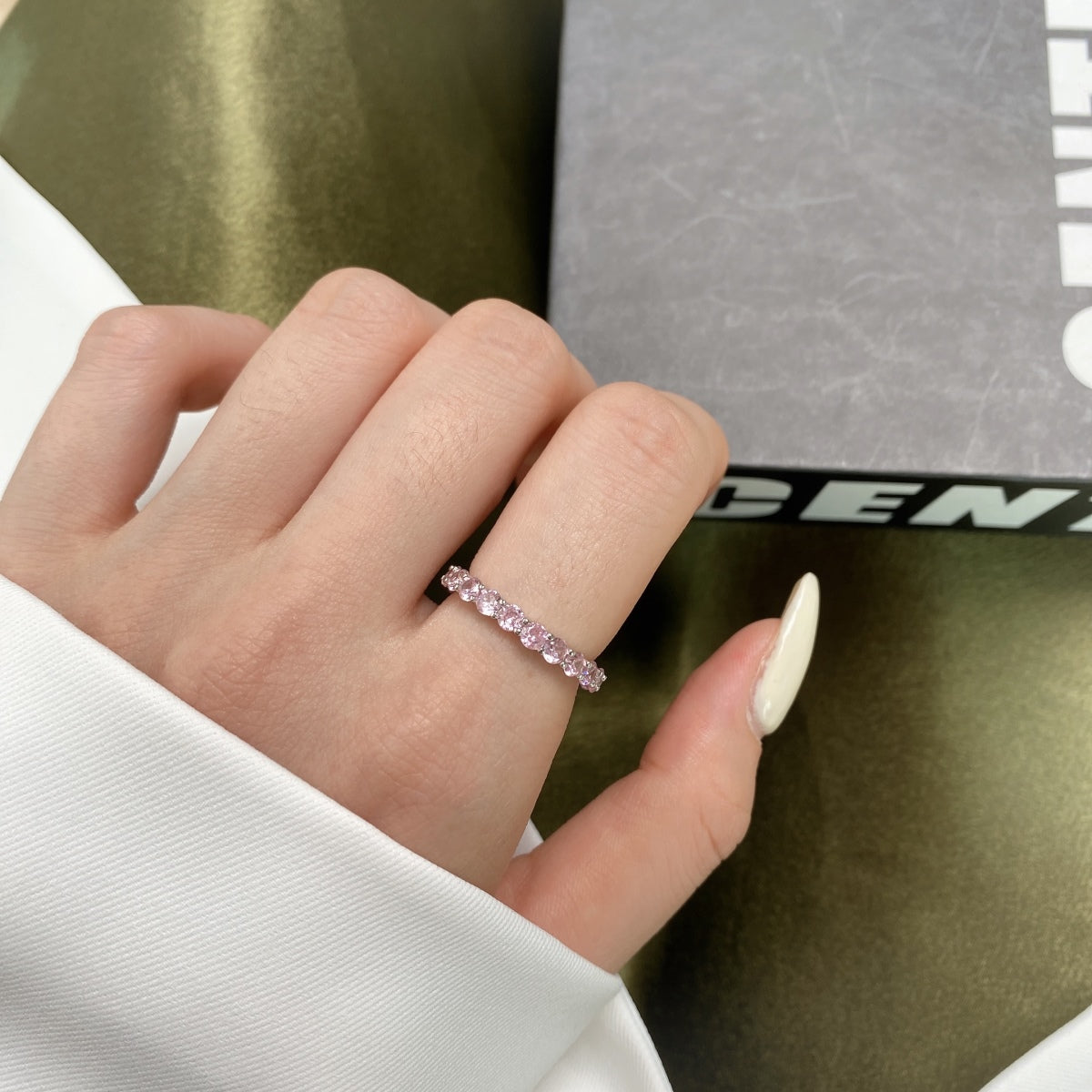 [Okajuri Jewelry]Sparkling Round Cut Tennis Ring