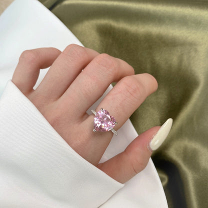 [Okajuri Jewelry]6.0 Carat Luxurious Sparkling Romantic Heart Cut Lover Ring