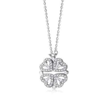 [Okajuri Jewelry]Ornate Heart Cut Flower Shape Necklace
