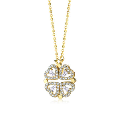 [Okajuri Jewelry]Ornate Heart Cut Flower Shape Necklace