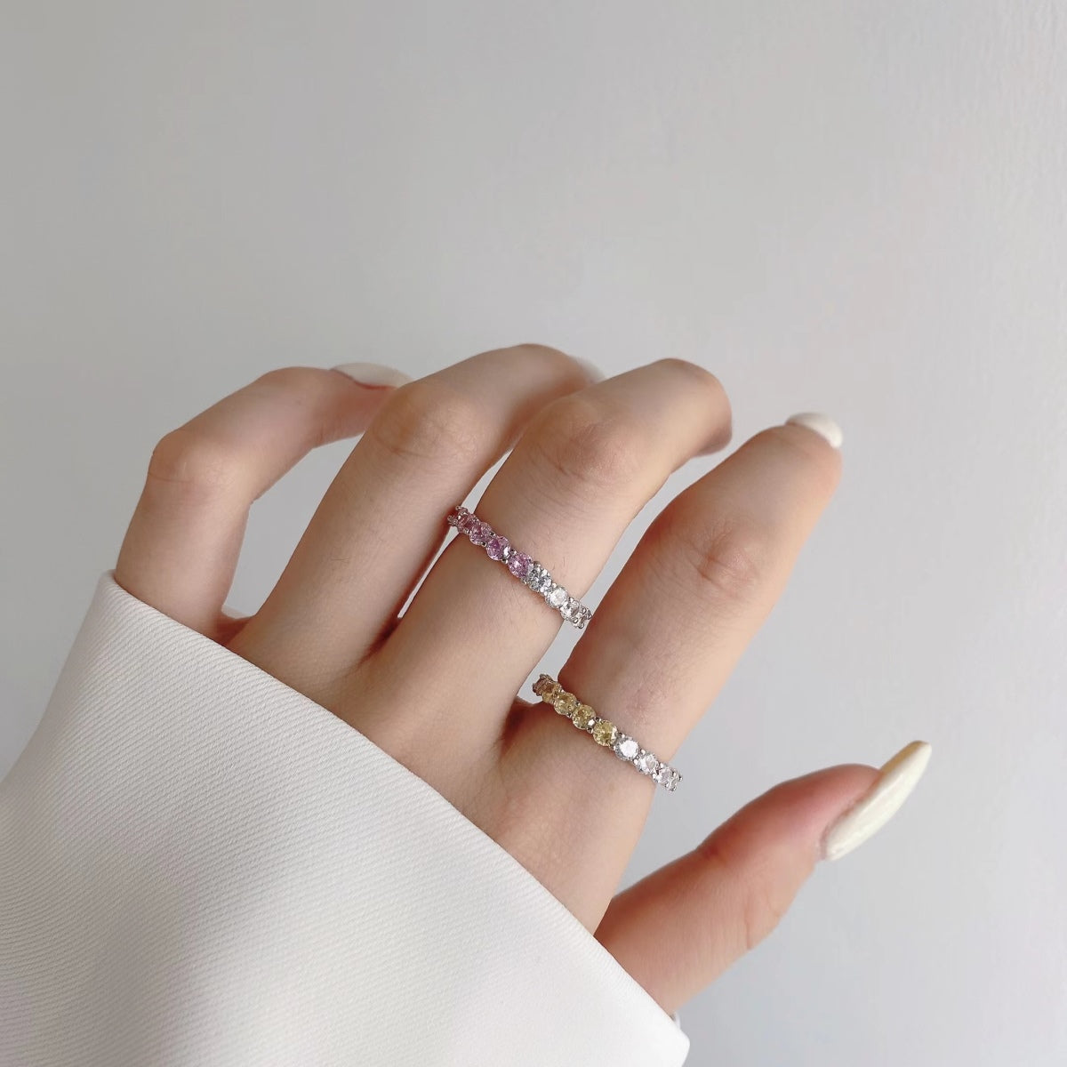 [Okajuri Jewelry]Sparkling Round Cut Tennis Ring