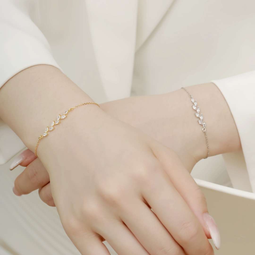 [Okajuri Jewelry]Elegant Wheat Leaves Shape Bracelet
