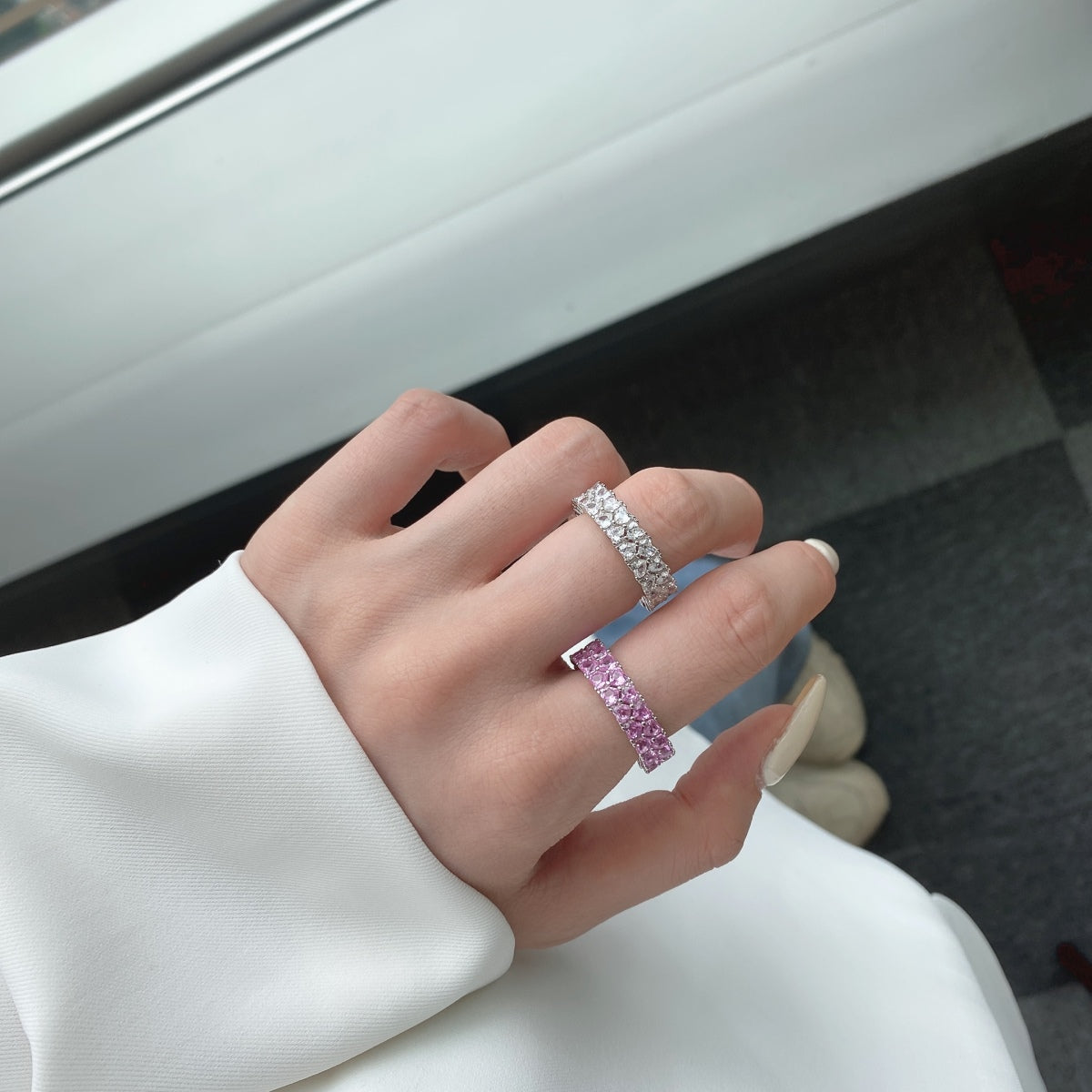 [Okajuri Jewelry]Sparkling Full Heart Ring