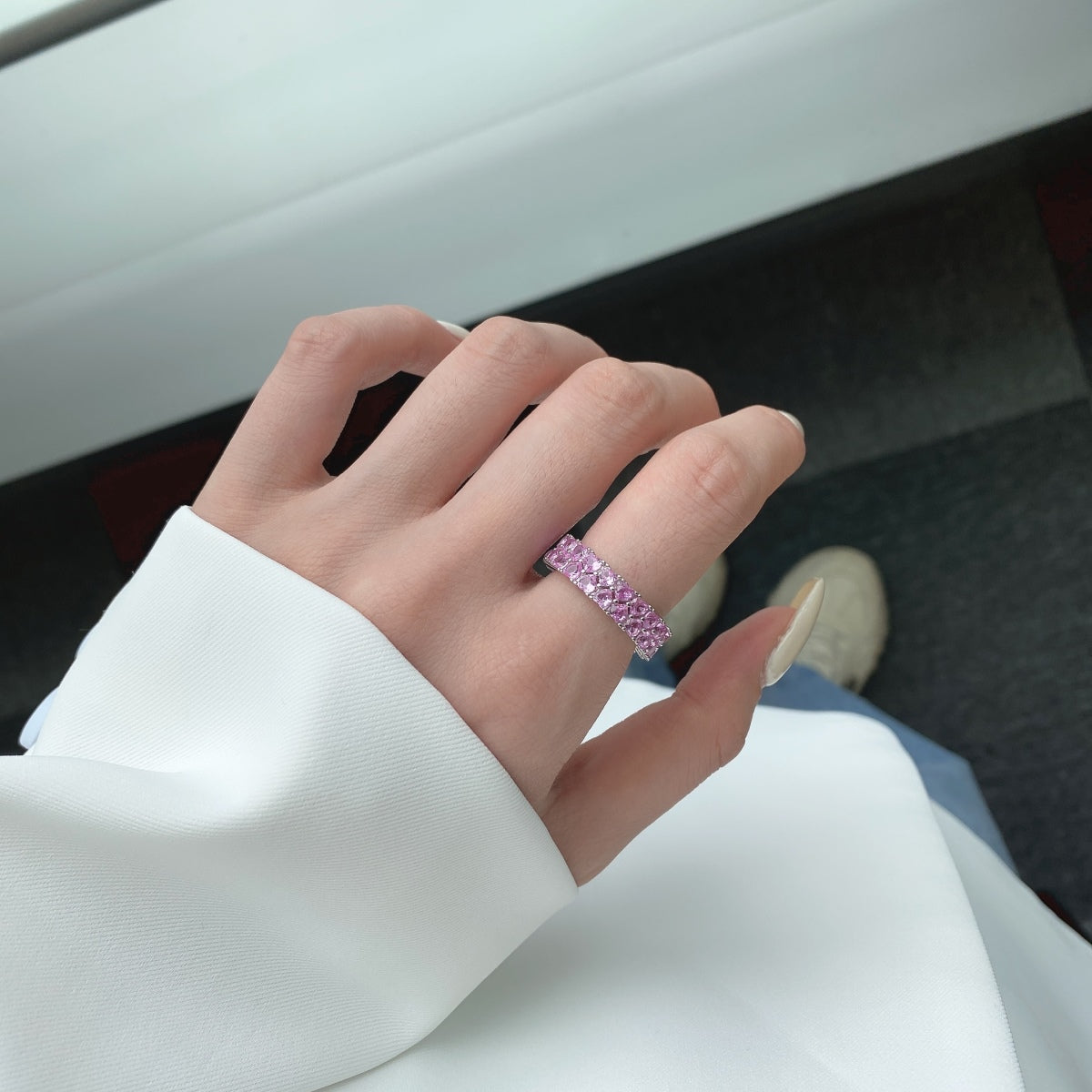 [Okajuri Jewelry]Sparkling Full Heart Ring