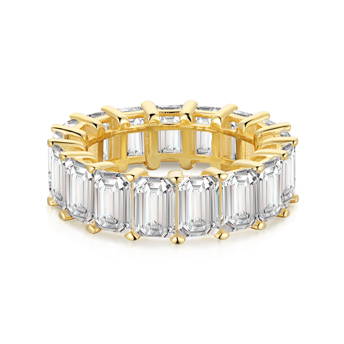 [Okajuri Jewelry]0.75 Carat Elegant Emerald Cut Tennis Ring