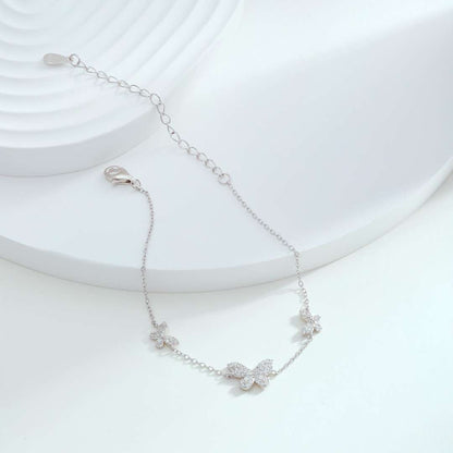 [Okajuri Jewelry]Delicate Butterfly Pendant Bracelet