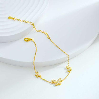 [Okajuri Jewelry]Delicate Butterfly Pendant Bracelet