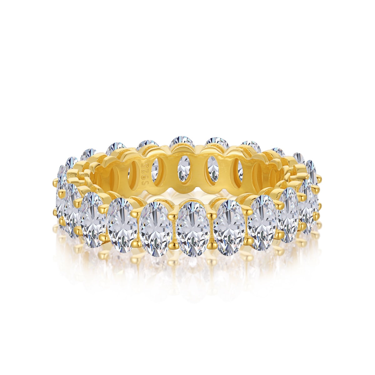 [Okajuri Jewelry]Ornate Oval Cut Tennis Ring