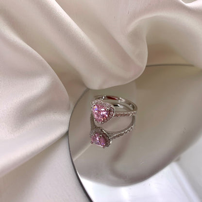 [Okajuri Jewelry]Eternity Splashy Romantic Heart Shape Lover Ring