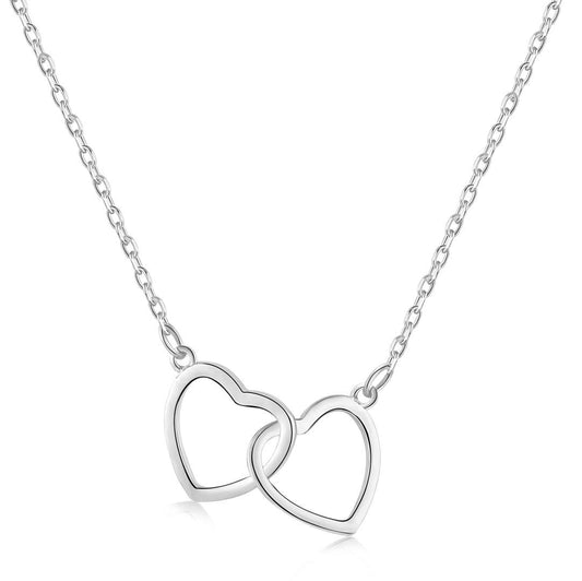 [Okajuri Jewelry]Sterling Silver Love Double Ring Necklace