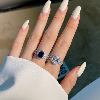 [Okajuri Jewelry]1.5 Carat Dazzling Charming Oval Cut Banquet Ring